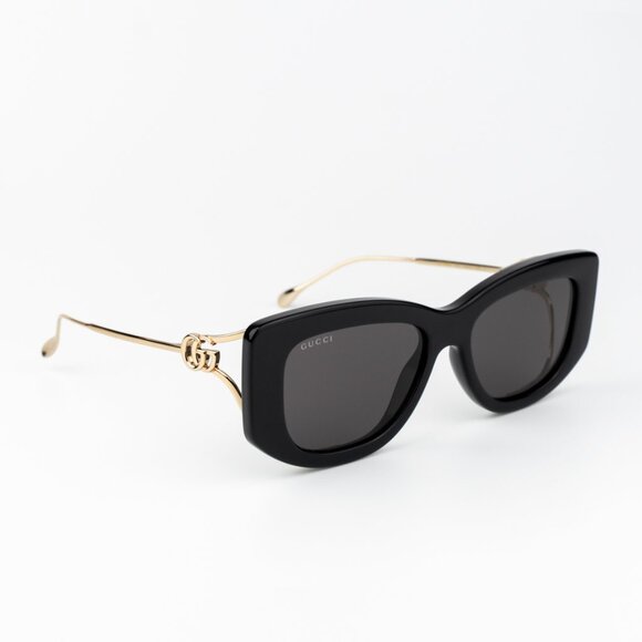 Gucci Women Sunglasses Black Gold Grey Butterfly GG1566S 001 BRAND NEW - Picture 9 of 11